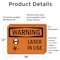 Signmission Radiation & Laser Sign, 12 in H x 18 in W, Vinyl Decal, Rectangle OS-2PACK-WS-D-1218-L-12231 - alternate 2
